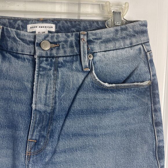 Good American High Rise Good Mom Jeans Womens Size 2/26 Medium Wash‎ Oversized - Picture 6 of 16